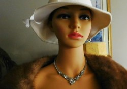 sherman clear intricate drop necklace c